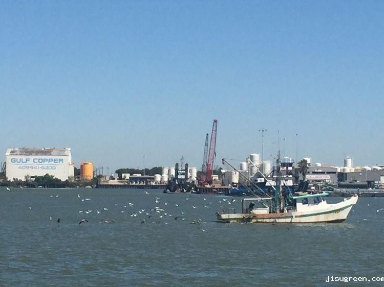 3远眺此行目的地：海上勘探钻井平台博物馆！